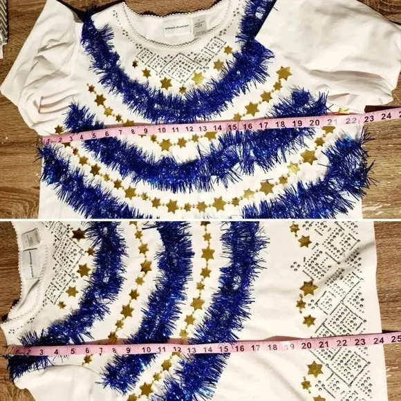 1 of a kind Custom Handmade Ugly Christmas Hanukkah Sweater Top Shirt Womens L - Picture 6 of 6